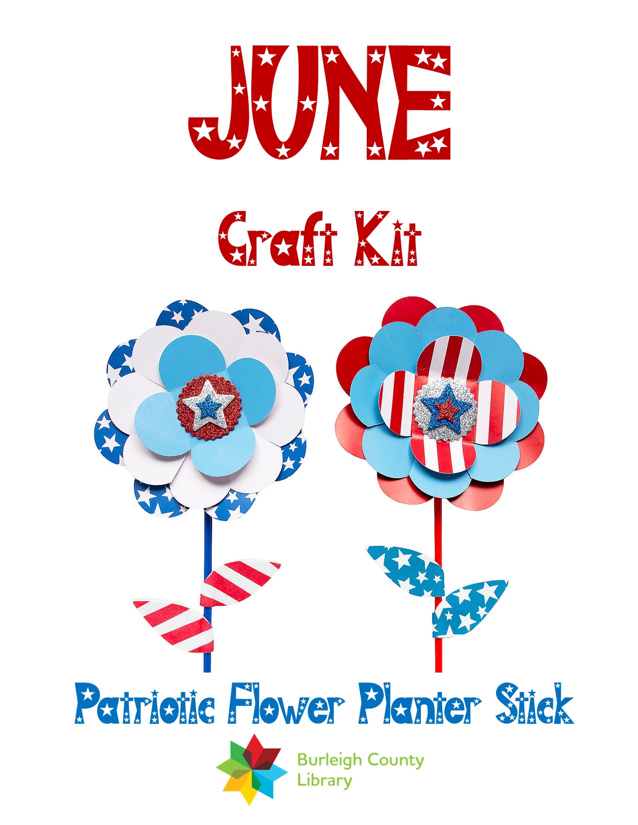 June Craft: Patriotic Flower Plant Stick