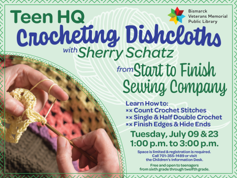 Join Sherry Schatz from Start to Finish Sewing Company to learn how to crochet a dishcloth. 