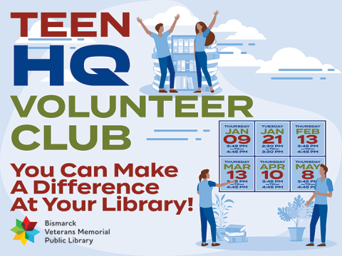 Teen HQ Volunteer Club from January through May 2025