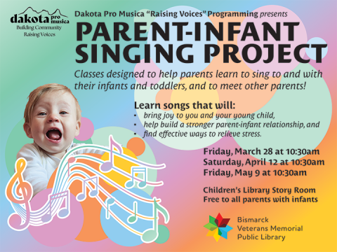 Dakota Pro Musica is happy to present singing classes specifically for parents and their infants, to encourage music learning and enjoyment from the very start.