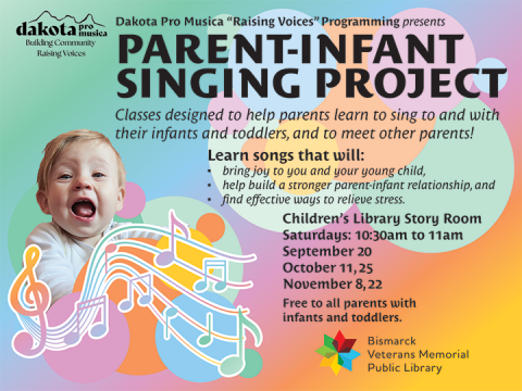 Dakota Pro Musica is happy to present singing classes specifically for parents and their infants, to encourage music learning and enjoyment from the very start.