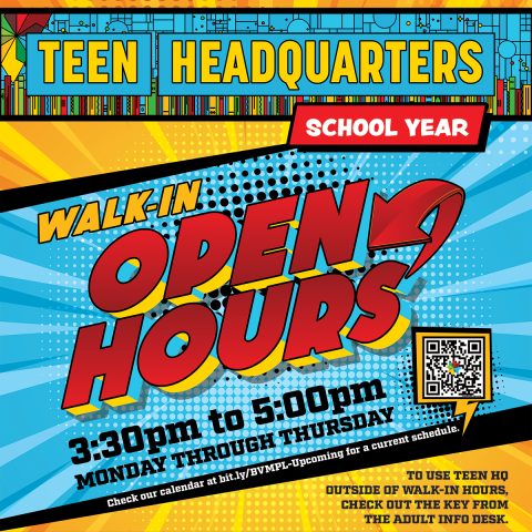 Teen HQ Walk-In Open Hours - School Year