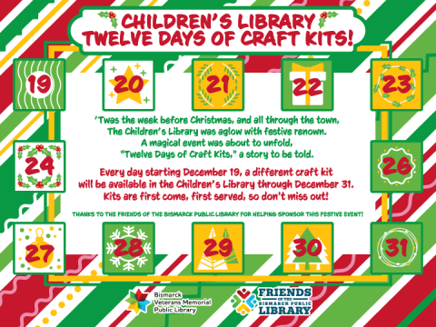 Children's Library Twelve Days of Craft Kits