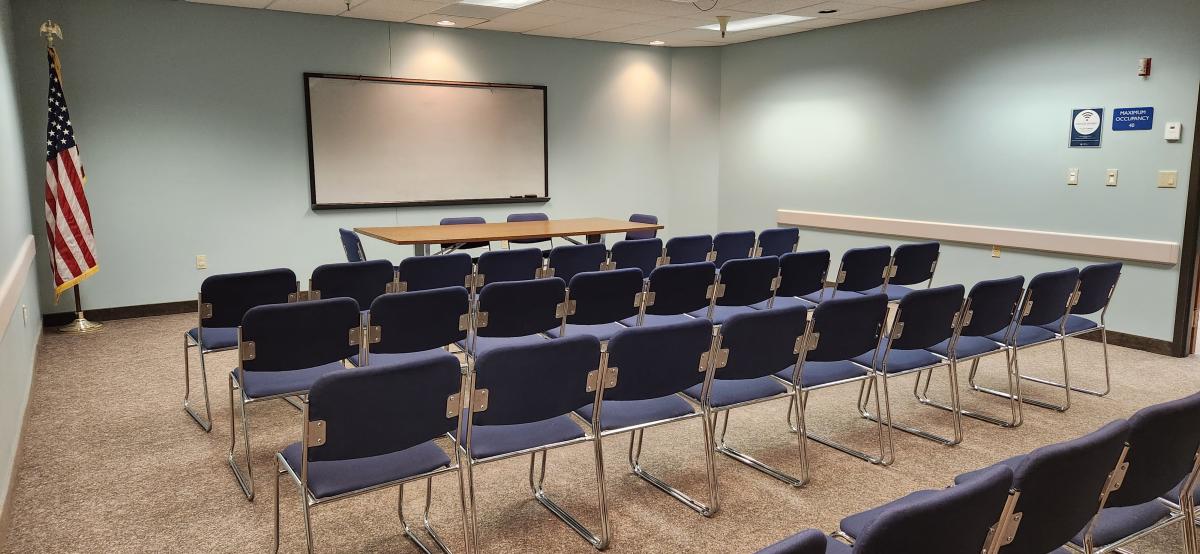 Meeting room with chairs