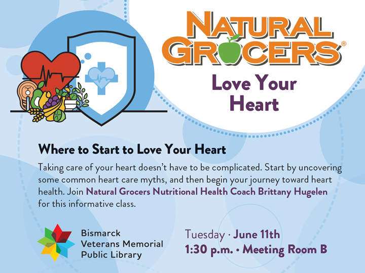 Learn to love your heart with Natural Grocers Nutritional Health Coach Brittany Hugelen. Discover heart care myths and start your journey to heart health on June 11th, 1:30 p.m. in Meeting Room B.