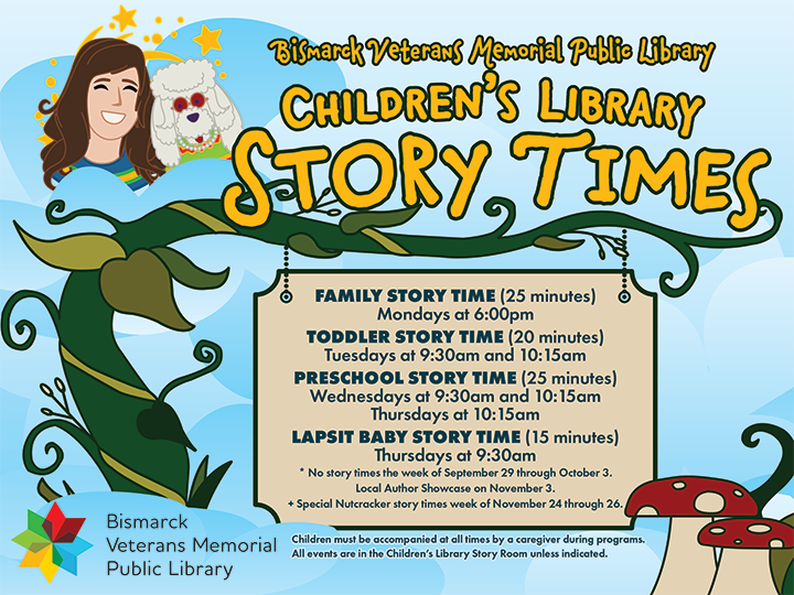 Children's Library Fall 2025 Story Time Schedule