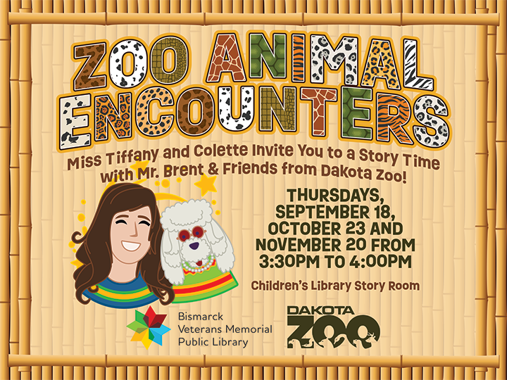 Dakota Zoo Animal Encounters, select Thursdays from 3:30pm to 4pm.